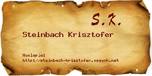 Steinbach Krisztofer névjegykártya